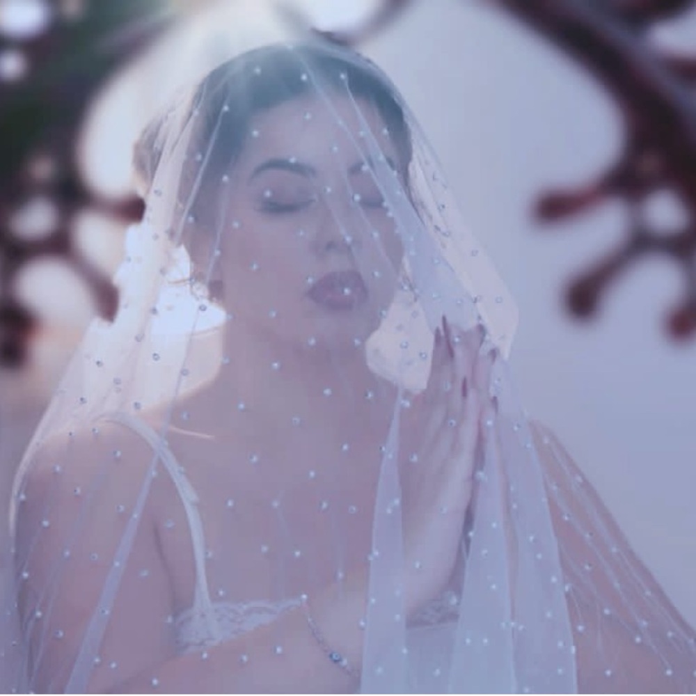 Pearl wedding veil